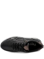 Negru - Pantofi sport Pavers Extra lat cu fermoar & șiret și talpă cu amortizare - Imaginea 5 din 6