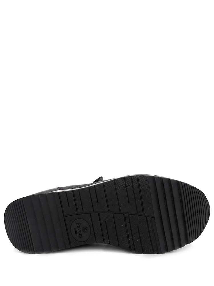Negru - Pantofi sport Pavers Extra lat cu fermoar & șiret și talpă cu amortizare - Imaginea 6 din 6 Negru - Pantofi sport Pavers Extra lat cu fermoar & șiret și talpă cu amortizare - Imaginea 6 din 6