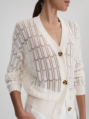 Reiss Ivory Ottie Crochet Cardigan - Image 4 of 7