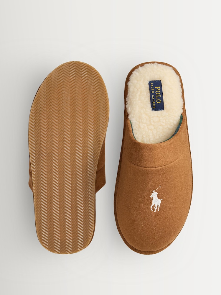 Polo Ralph Lauren Tan Brown Klarence Slippers - Image 4 of 4 Polo Ralph Lauren Tan Brown Klarence Slippers - Image 4 of 4