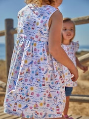 Vestido abotonado con estampado de caballitos de mar de Jojo Maman Bébé - Imagen 2 de 4
