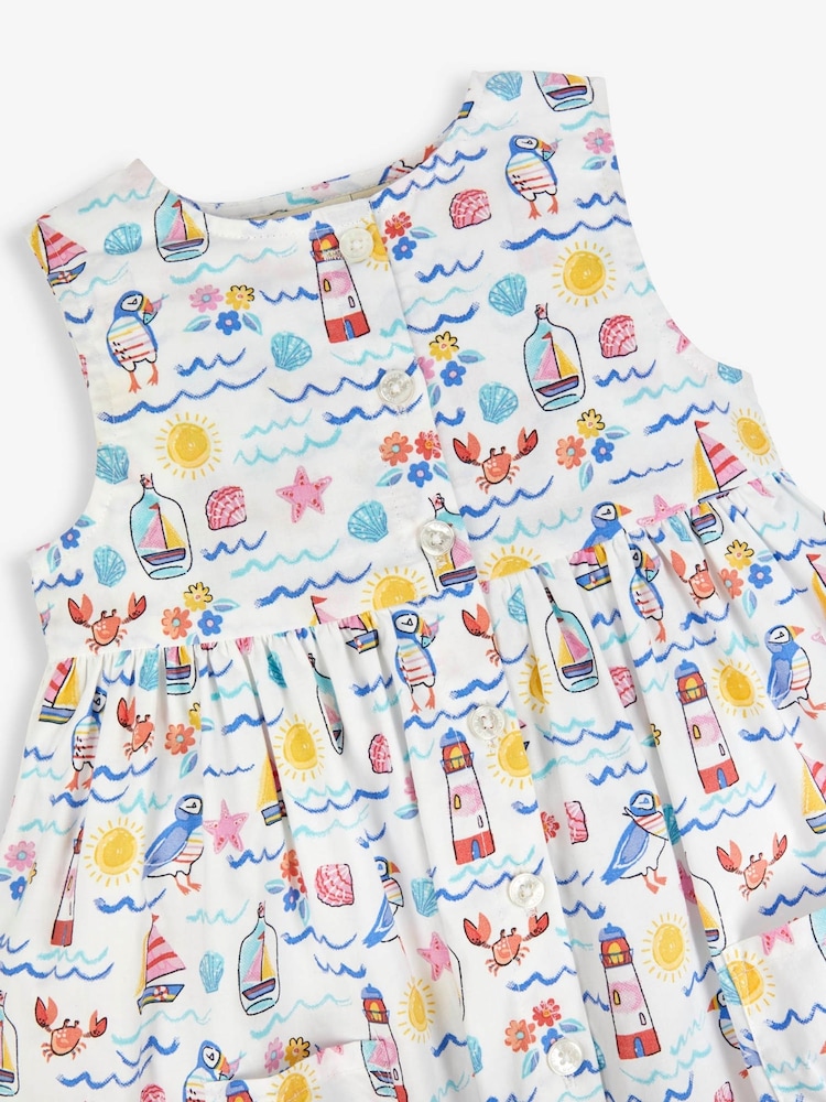 Vestido abotonado con estampado de caballitos de mar de Jojo Maman Bébé - Imagen 4 de 4