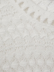 Reiss White Sim Crochet Crew Neck Top - Image 5 of 5