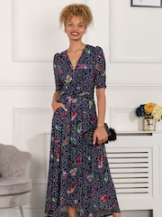 Jolie Moi Blue Ressie Dip Hem Maxi Dress - Image 1 of 1