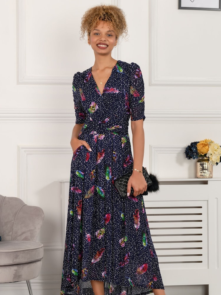 Jolie Moi Blue Ressie Dip Hem Maxi Dress - Image 1 of 1