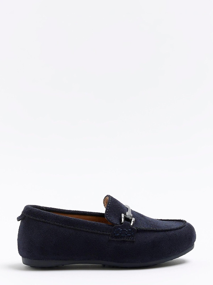River Island Blue Boys Suede Loafers - Image 1 of 4