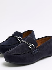 River Island Blue Boys Suede Loafers - Image 4 of 4