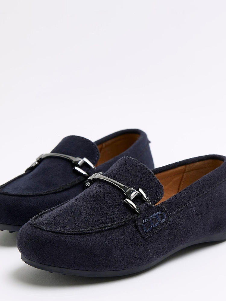 River Island Blue Boys Suede Loafers - Image 4 of 4