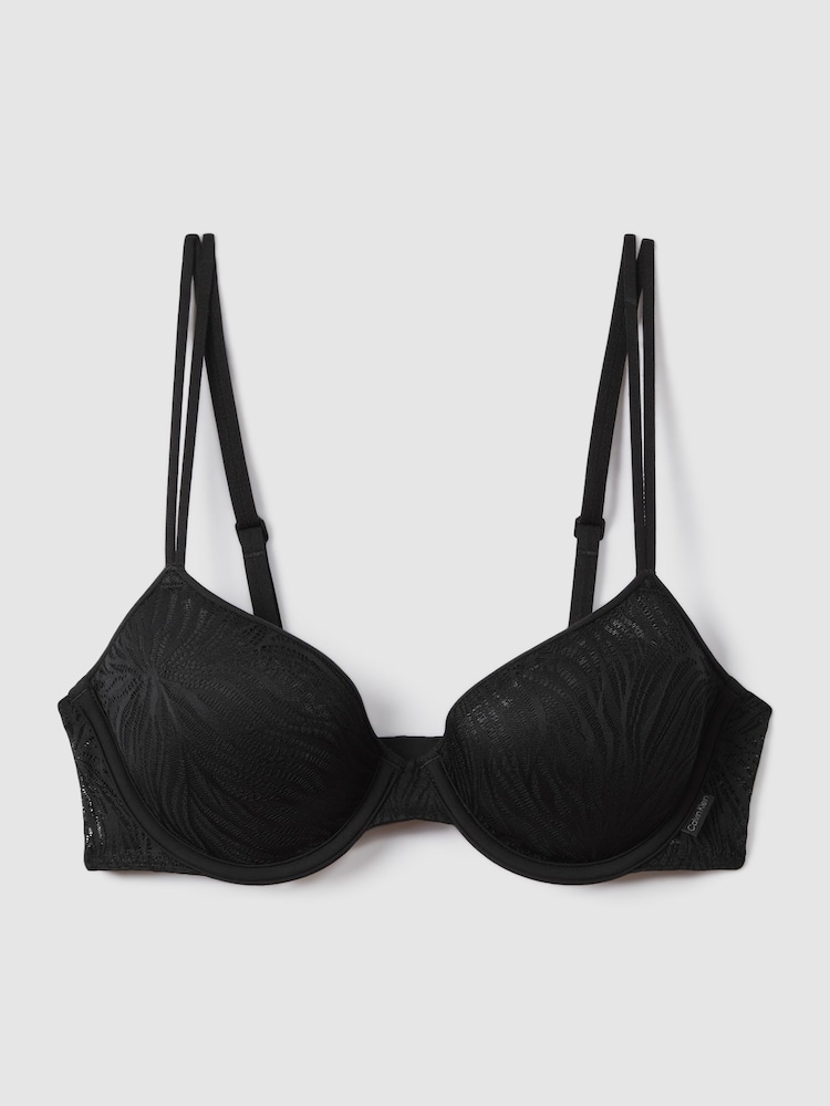 Negro - Calvin Klein Underwear Microfibre Lace Bra - Imagen 2 de 5