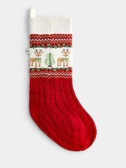 JoJo Maman Bébé Red Reindeer Fairisle Knitted Christmas Stocking - Image 2 of 4