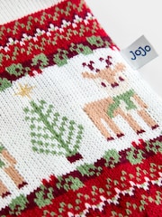 JoJo Maman Bébé Red Reindeer Fairisle Knitted Christmas Stocking - Image 3 of 4