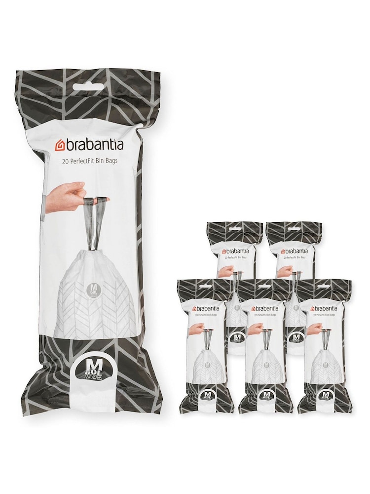 Brabantia White PerfectFit Bags Code M 60L 120 Bin Bags - Image 1 of 2