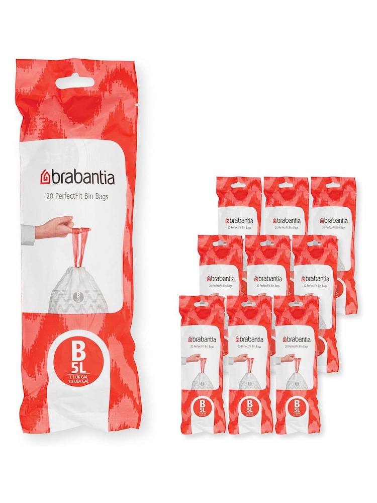 Brabantia White PerfectFit Bags Code B 5L 200 Bin Bags - Image 1 of 3