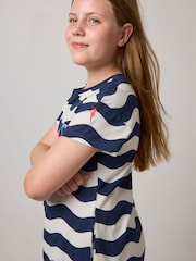 SCAMP & DUDE Blue Wave Stripe T-Shirt Dress - Image 3 of 3