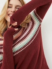 FatFace Red Bea Yoke Fairisle Jumper - Image 4 of 6