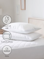 Set of 2 Sleep In Silk Firm 100% Cotton Pillows - Image 2 of 3
