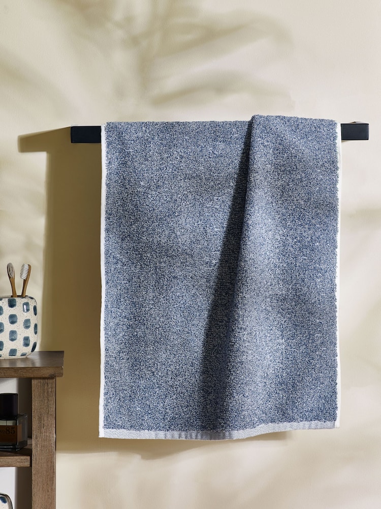Blue Textured 100% Cotton Towel - Image 1 of 5