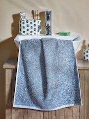 Blue Textured 100% Cotton Towel - Image 2 of 5
