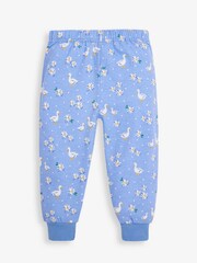 JoJo Maman Bébé Blue 2-Pack Kids' Duck Jersey Pyjamas - Image 5 of 7