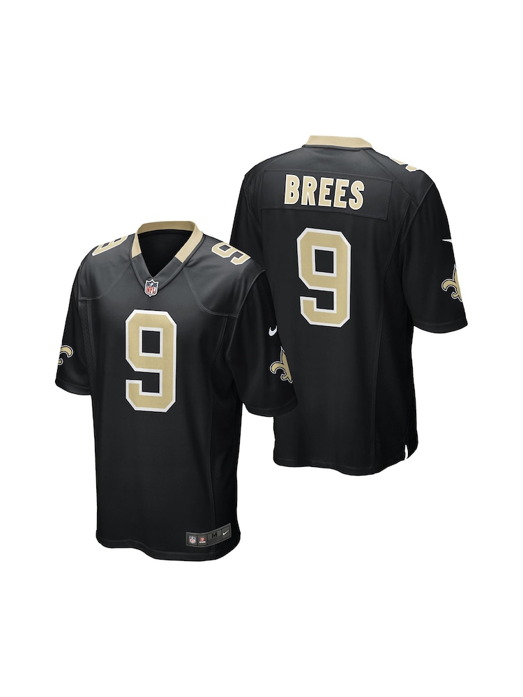 Nike Black NFL New Orleans Saints Home Game Jersey - Drew Brees - Image 1 of 1