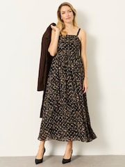FatFace Mischa Black Metallic Spot Dress - Image 1 of 6