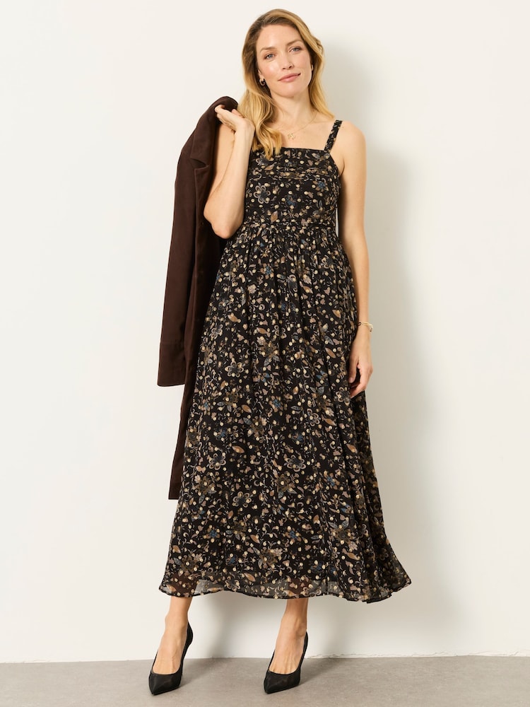 FatFace Mischa Black Metallic Spot Dress - Image 1 of 6