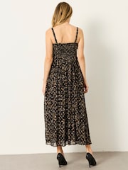 FatFace Mischa Black Metallic Spot Dress - Image 2 of 6