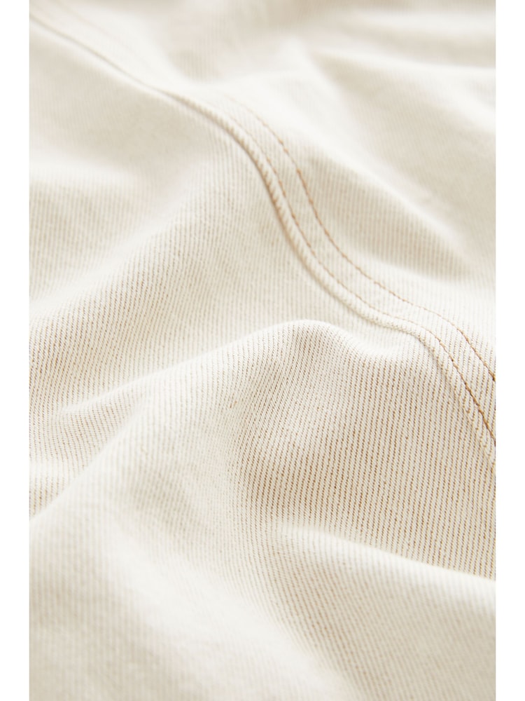Ecru Beige Denim 100% Cotton Midi Skirt - Image 7 of 7