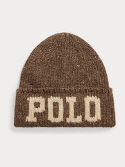 Polo Ralph Lauren Brown Wool Blend Polo Beanie - Image 1 of 2