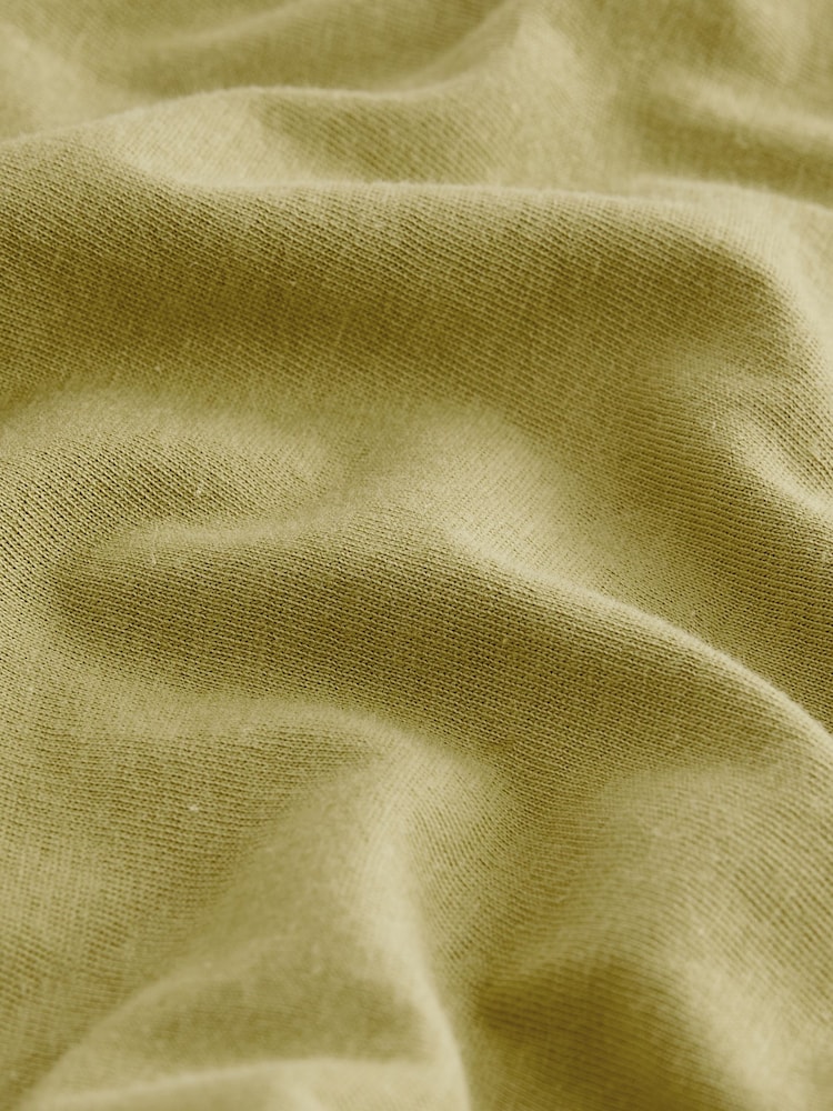 Light Green Round Neck Cap Sleeve 100% Cotton T-Shirt - Image 7 of 7