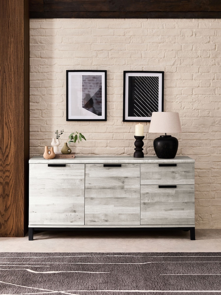 Grey Bronx Oak Effect Sideboard - Image 2 of 10