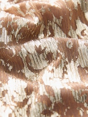 Gold - Kurzes Jacquard-Kleid mit Rüschen - Bild 6 von 6