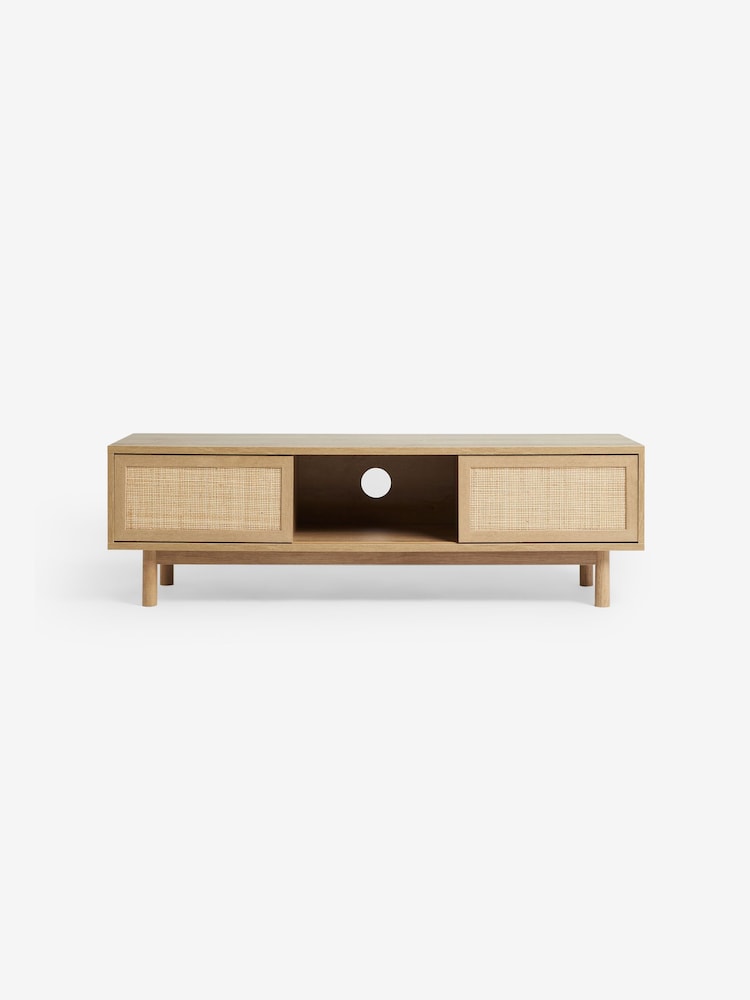 MADE.COM Oak Effect 1 Pavia Rattan Wide Up to 50 Inch TV Unit - Image 5 of 5