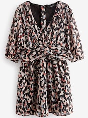 Animal Print - Tailliertes Minikleid mit kurzen Ärmeln - Bild 5 von 6