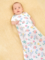 JoJo Maman Bébé Pink Mouse Floral Print 1 Tog Baby Sheet Sleeping Bag - Image 1 of 4