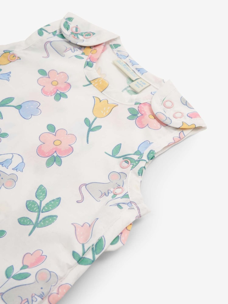 JoJo Maman Bébé Pink Mouse Floral Print 1 Tog Baby Sheet Sleeping Bag - Image 4 of 4
