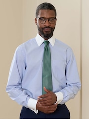 Savile Row Company Blue Classic Fit Striped Cotton Winchester Double Cuff Formal Shirt - Image 1 of 5
