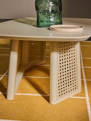 MADE.COM Ecru White Luca Cane Coffee Table - Image 2 of 6