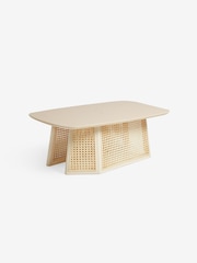 MADE.COM Ecru White Luca Cane Coffee Table - Image 5 of 6