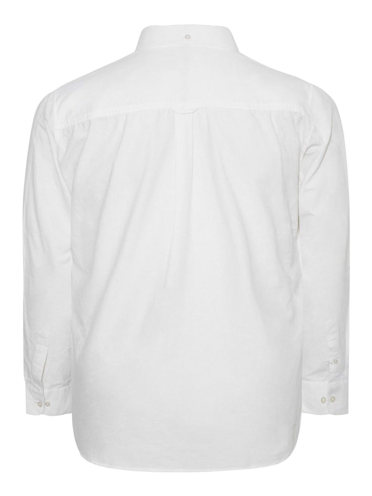 BadRhino Big & Tall White Long Sleeve 100% Cotton Oxford Shirt - Image 3 of 3