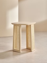 MADE.COM Ecru White Luca Cane Side Table - Image 4 of 4