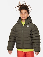 Nike Green Synthetic Fill Hooded Jacket - Image 1 of 6