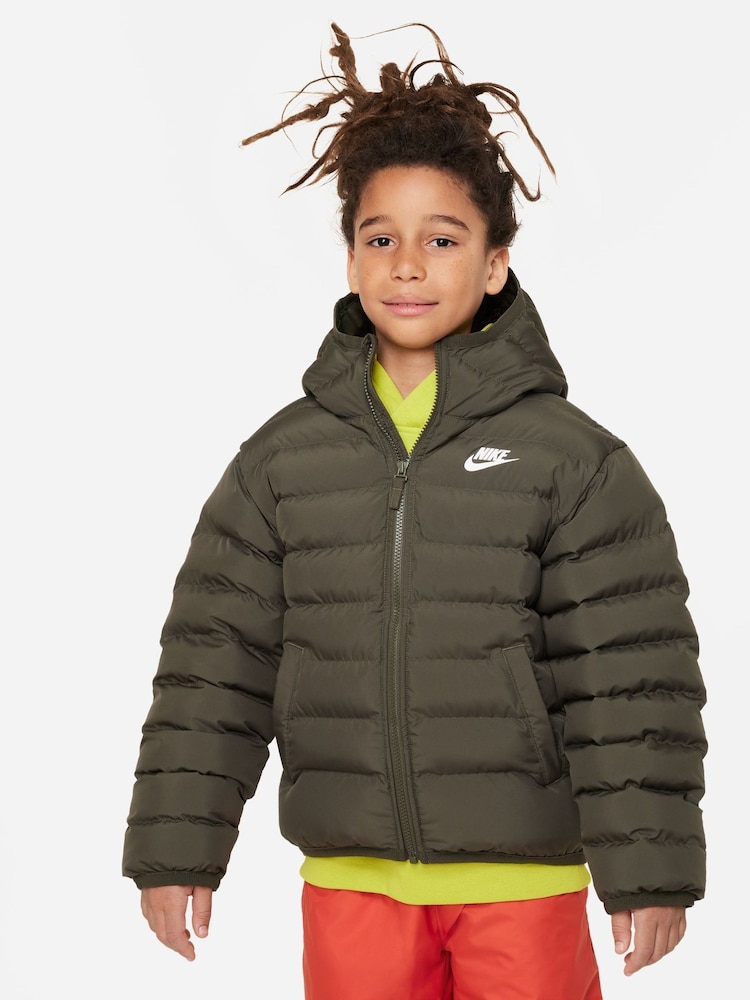 Nike Green Synthetic Fill Hooded Jacket - Image 1 of 6