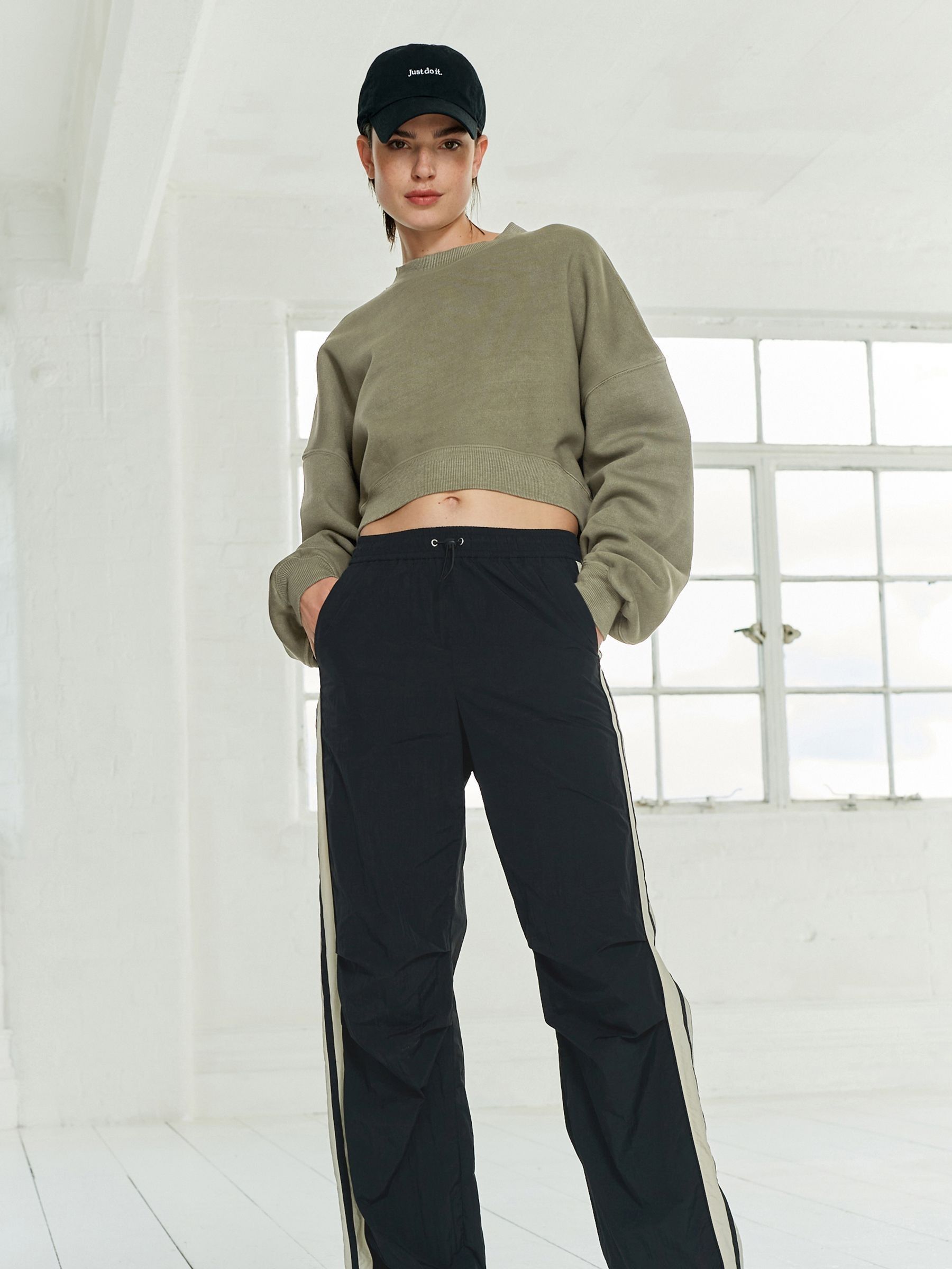 Buy Black Ecru Cream Side Stripe Nylon Track Joggers from Next Germany