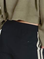 Black/Ecru Cream Side Stripe Nylon Track Joggers - Image 5 of 7