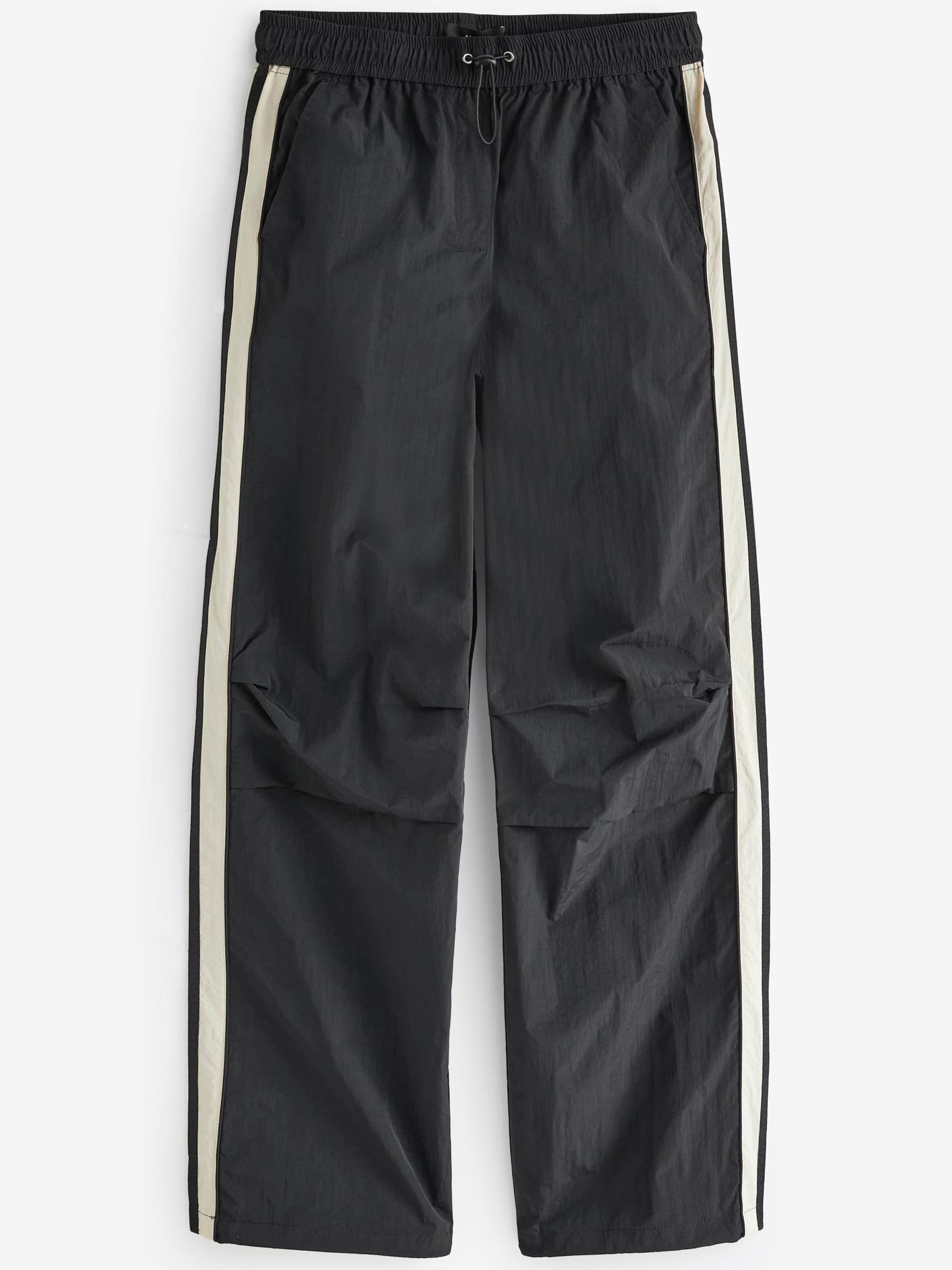 Buy Black/Ecru Cream Side Stripe Nylon Track Joggers from Buy Black/Ecru Cream Side Stripe Nylon Track Joggers from