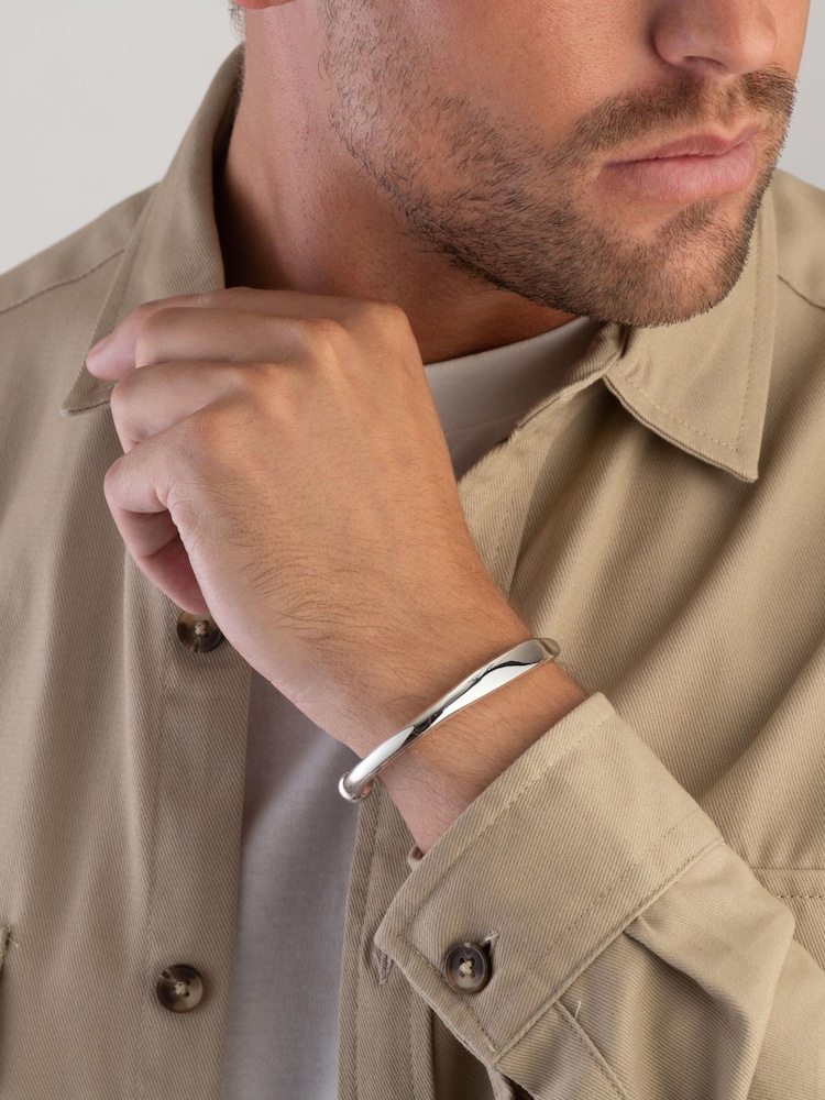 Beaverbrooks Sterling Silver Torque ID Bangle - Image 1 of 4