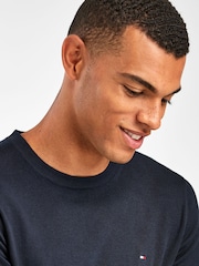 Blau - Tommy Hilfiger Core Pullover mit Rundhalsausschnitt aus Baumwolle und Seide - Bild 3 von 4