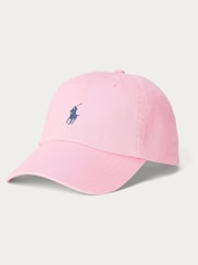 Розовый - Кепка из 100% хлопка с логотипом Polo Ralph Lauren - Изображение 1 из 3