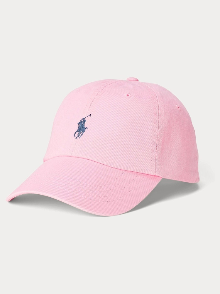 Розовый - Кепка из 100% хлопка с логотипом Polo Ralph Lauren - Изображение 1 из 3
